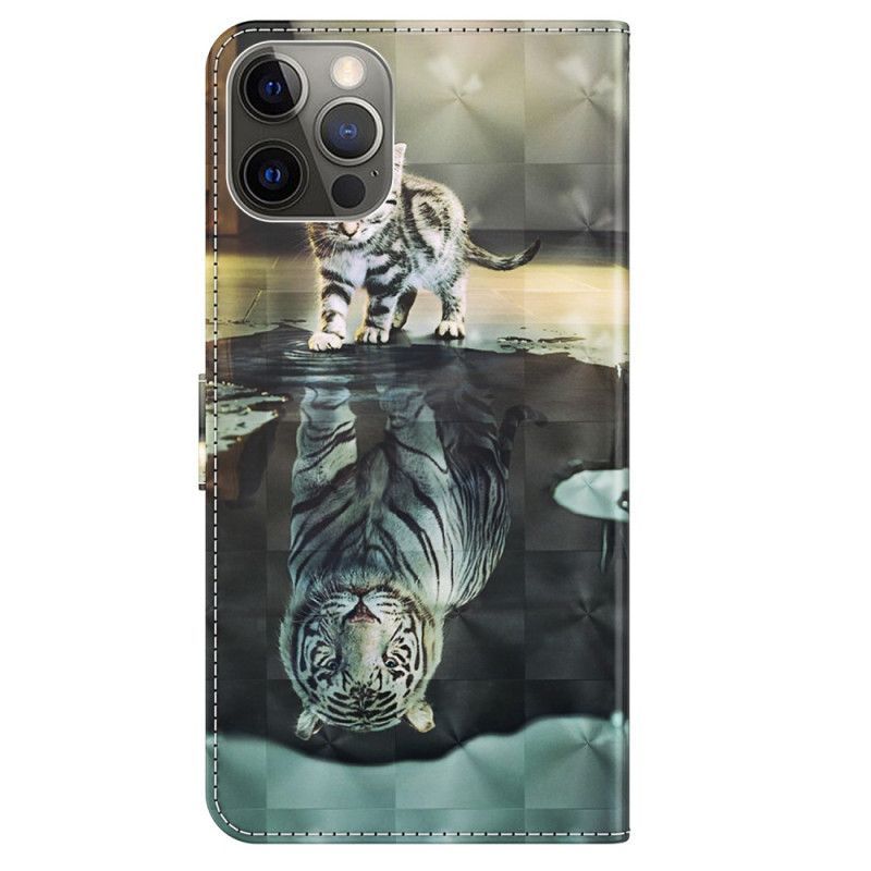 Flipové Pouzdro Na iPhone 15 Plus Na Lana 3d Kitten Dream S Popruhem