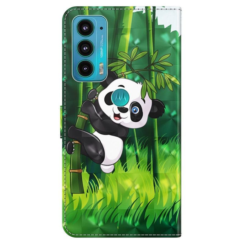 Flipové Pouzdro Na Moto E40 / E30 / E20 Panda A Bambus