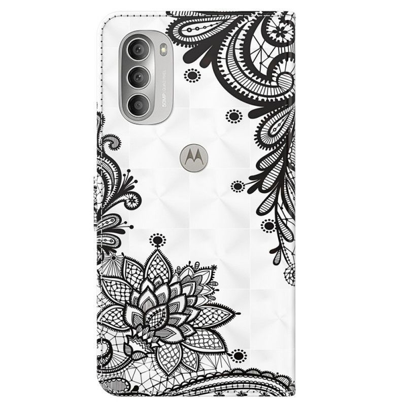 Flipové Pouzdro Na Moto G51 5G Elegantní Krajka