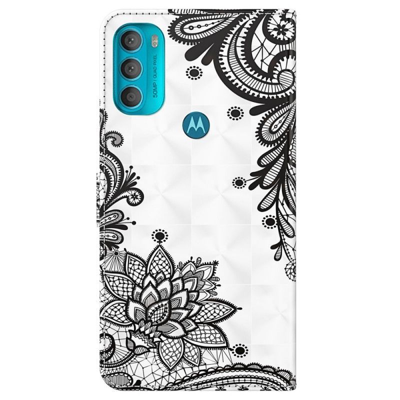 Flipové Pouzdro Na Moto G71 5G Elegantní Krajka