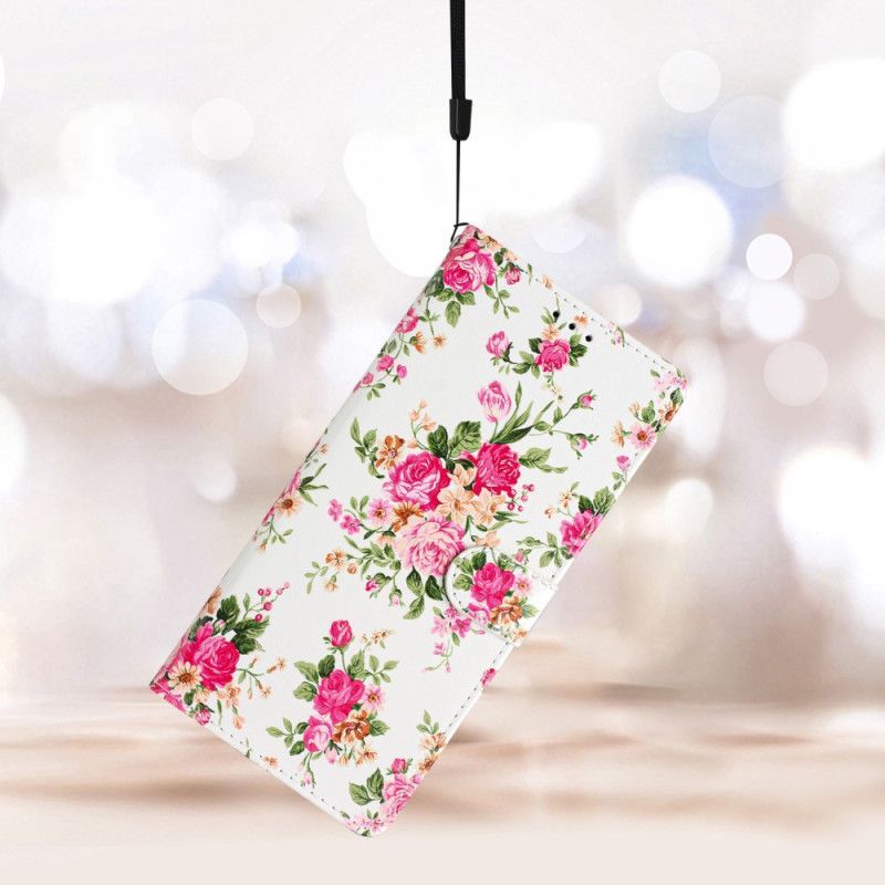 Flipové Pouzdro Na Moto G73 5G Na Lana Popruh Liberty Flowers