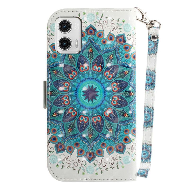 Flipové Pouzdro Na Moto G73 5G Na Lana Strappy Mandala