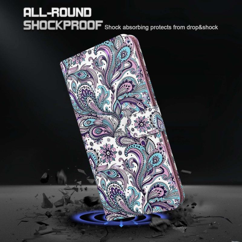 Flipové Pouzdro Na Moto G73 5G Na Lana Strappy Paisley Vzor