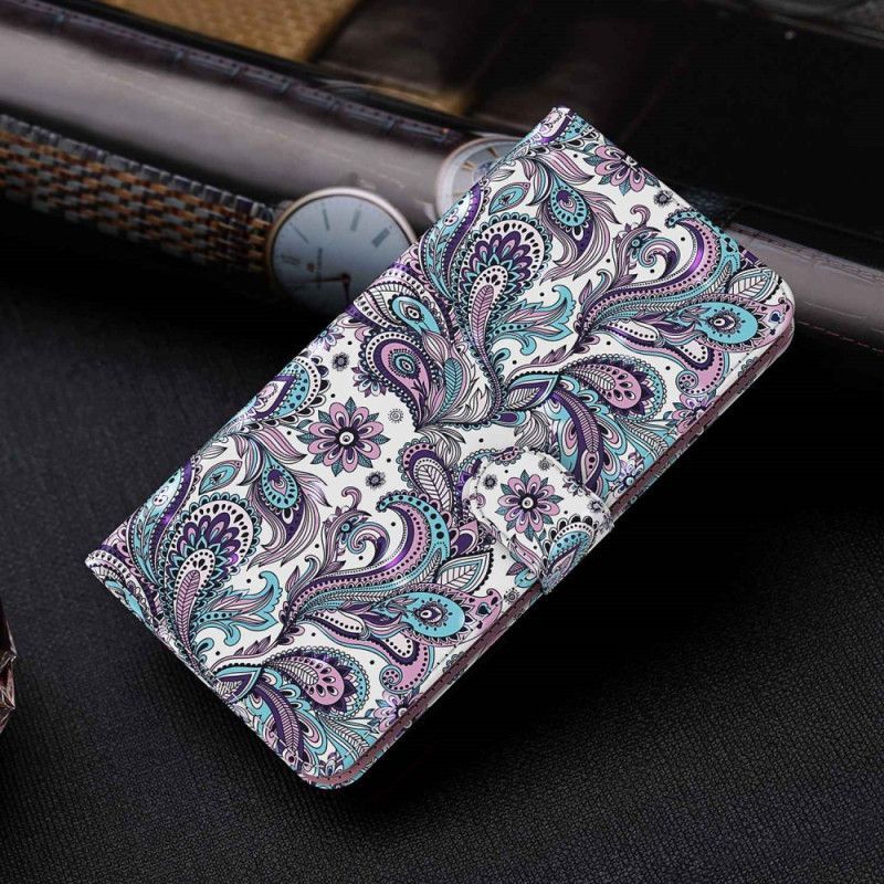 Flipové Pouzdro Na Moto G73 5G Na Lana Strappy Paisley Vzor