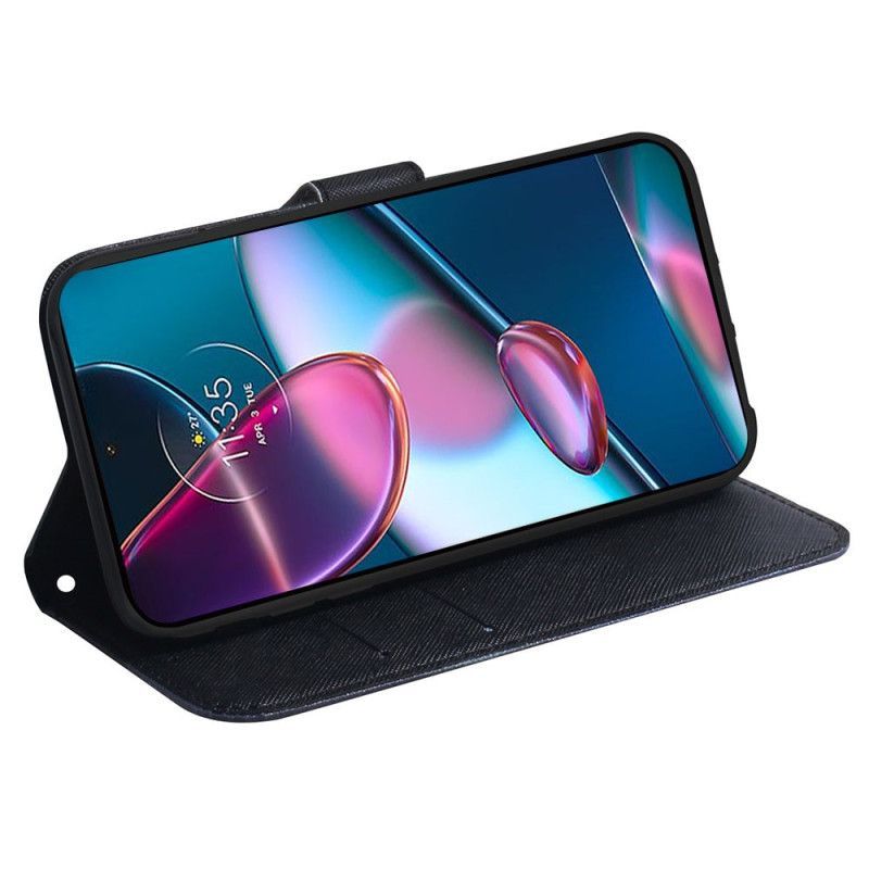 Flipové Pouzdro Na Moto G73 5G Na Lana Strappy Štěně Sen