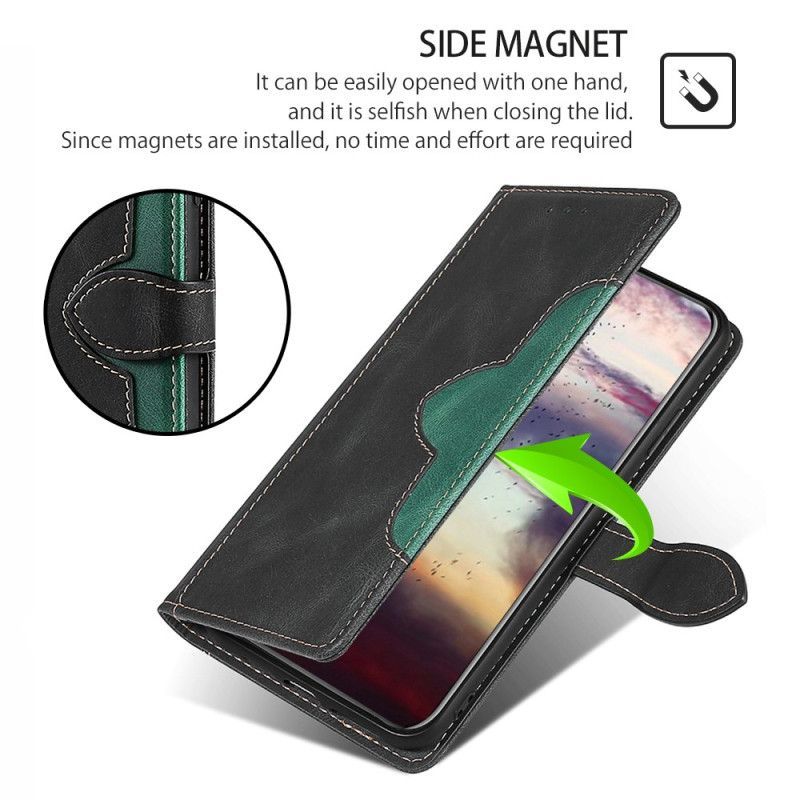 Flipové Pouzdro Na Moto G73 5G Umělá Kůže Bicolor Stylový