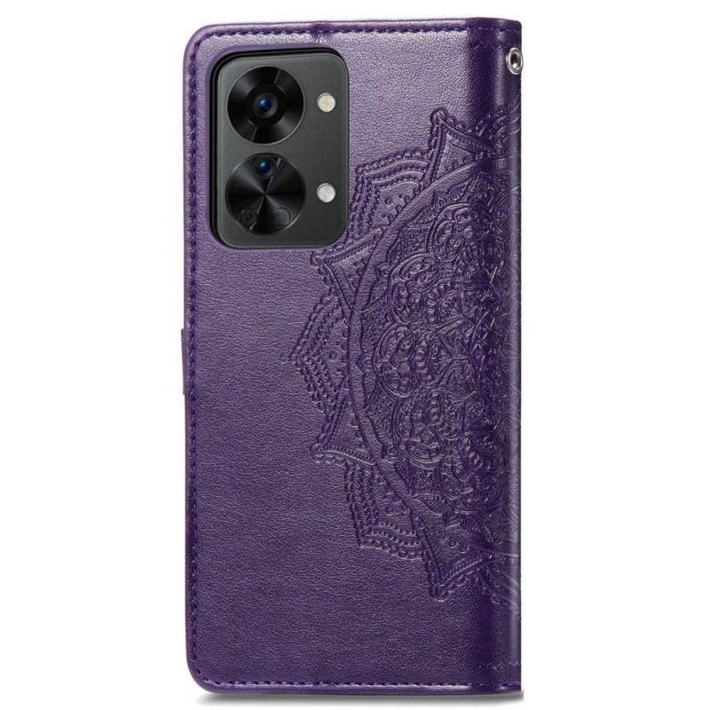 Flipové Pouzdro Na OnePlus Nord 2T 5G Na Lana Držák Karet Mandala Strap