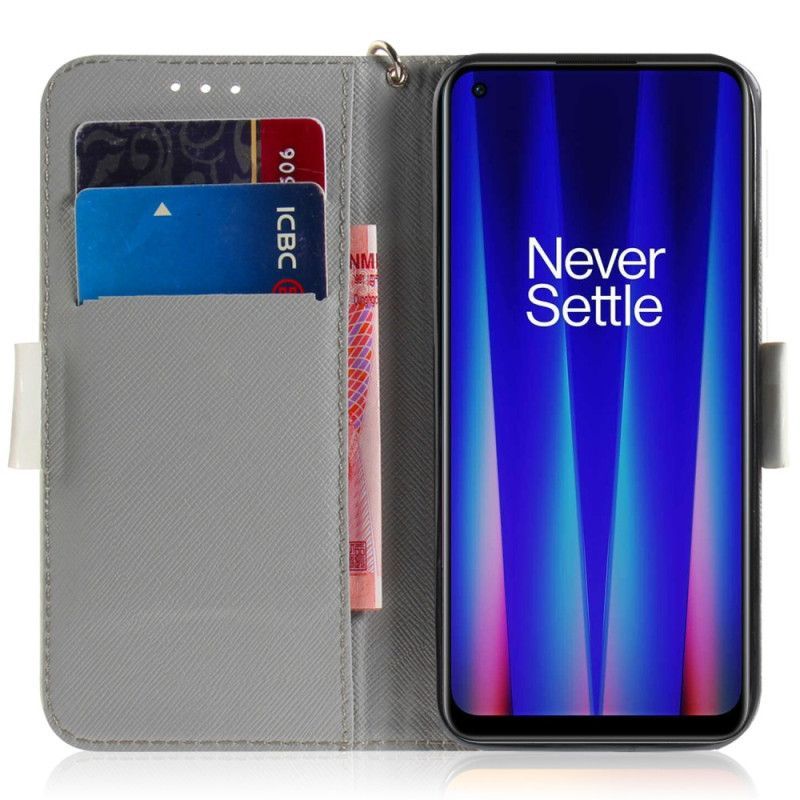 Flipové Pouzdro Na OnePlus Nord 2T 5G Na Lana Roztomilá Tanga Kočka