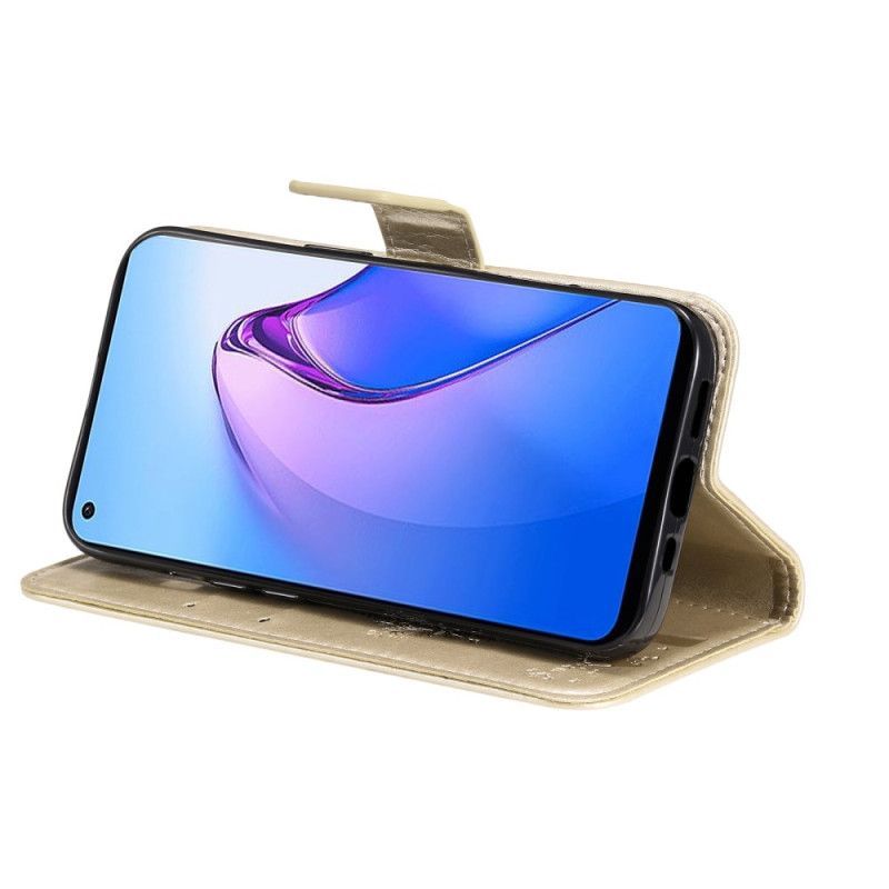 Flipové Pouzdro Na Oppo Reno 8 Na Lana Strom A Strappy Cat