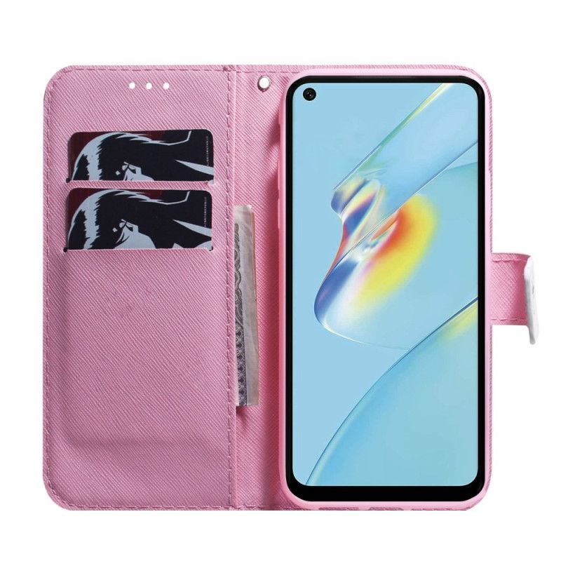 Flipové Pouzdro Na Oppo Reno 8 Na Lana Vintage Strappy Květina