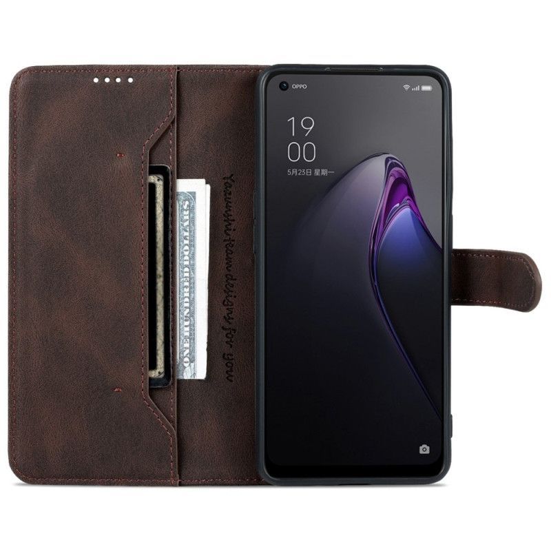 Flipové Pouzdro Na Oppo Reno 8 Pro Azns Vintage Kožený Efekt