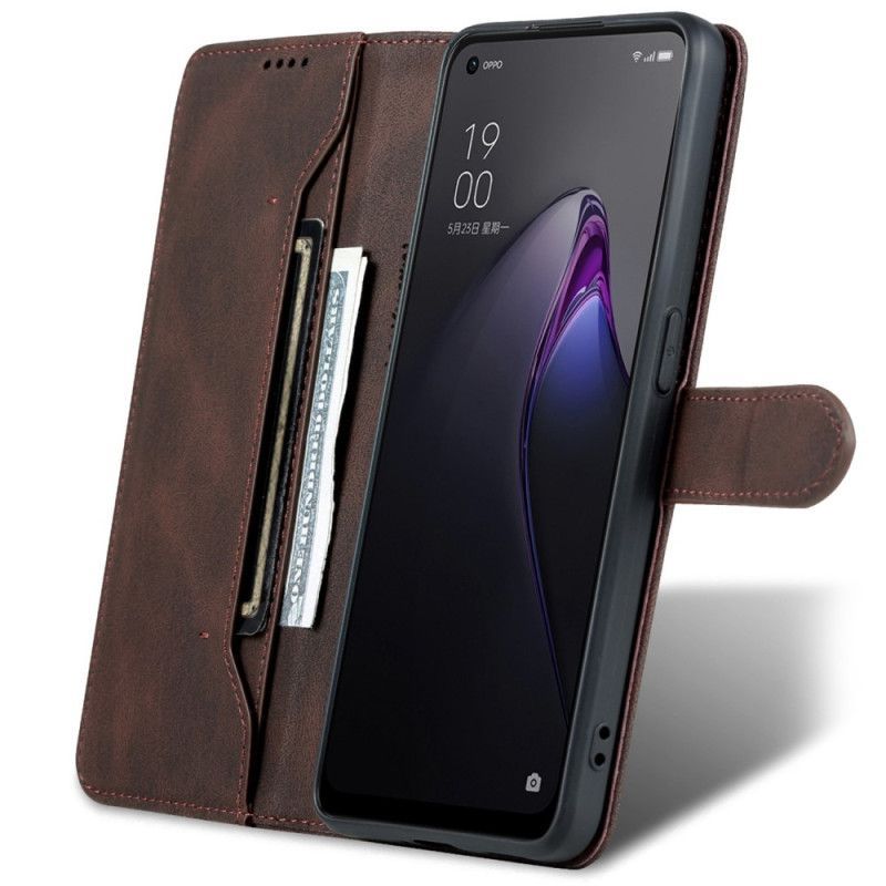 Flipové Pouzdro Na Oppo Reno 8 Pro Azns Vintage Kožený Efekt