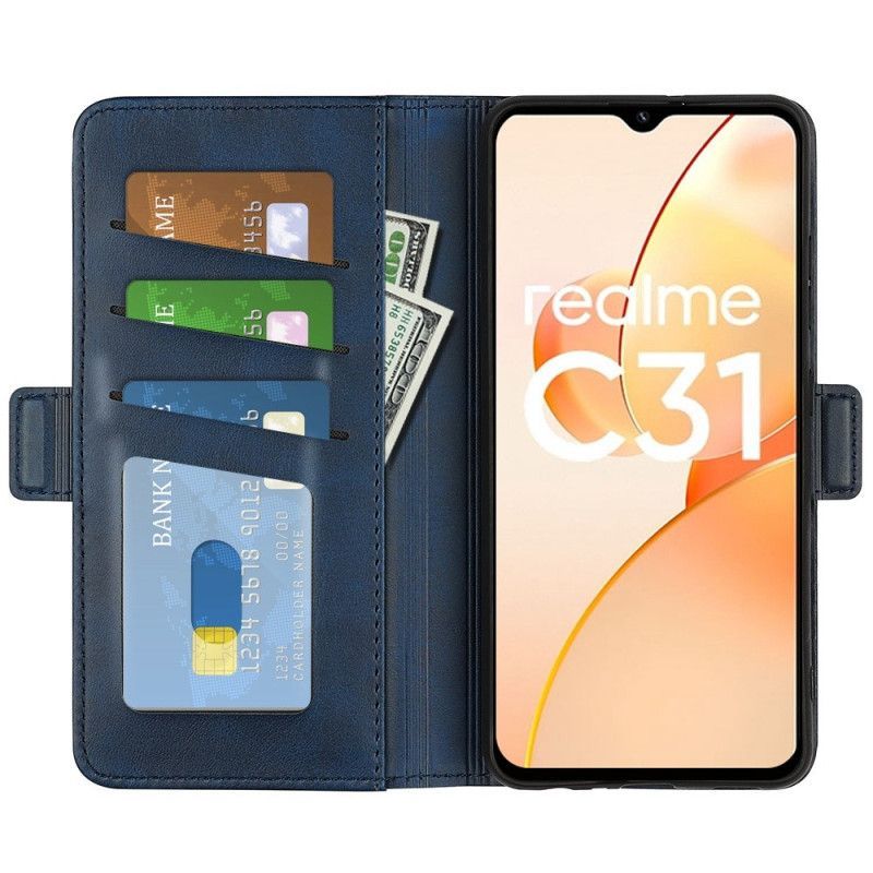 Flipové Pouzdro Na Realme C31 Klasická Umělá Kůže