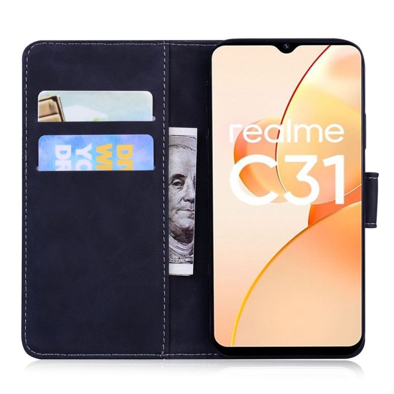 Flipové Pouzdro Na Realme C31 V Klasické Umělé Kůži