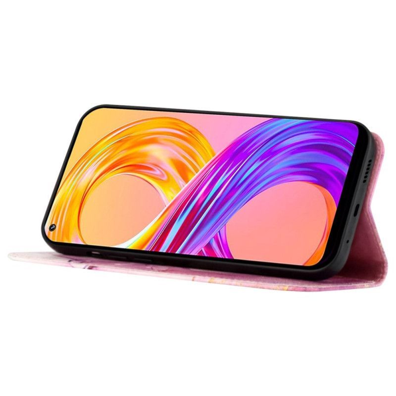 Flipové Pouzdro Na Realme C35 Na Lana Strip Mramor