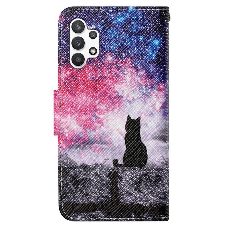 Flipové Pouzdro Na Samsung Galaxy A13 Světlík Cat