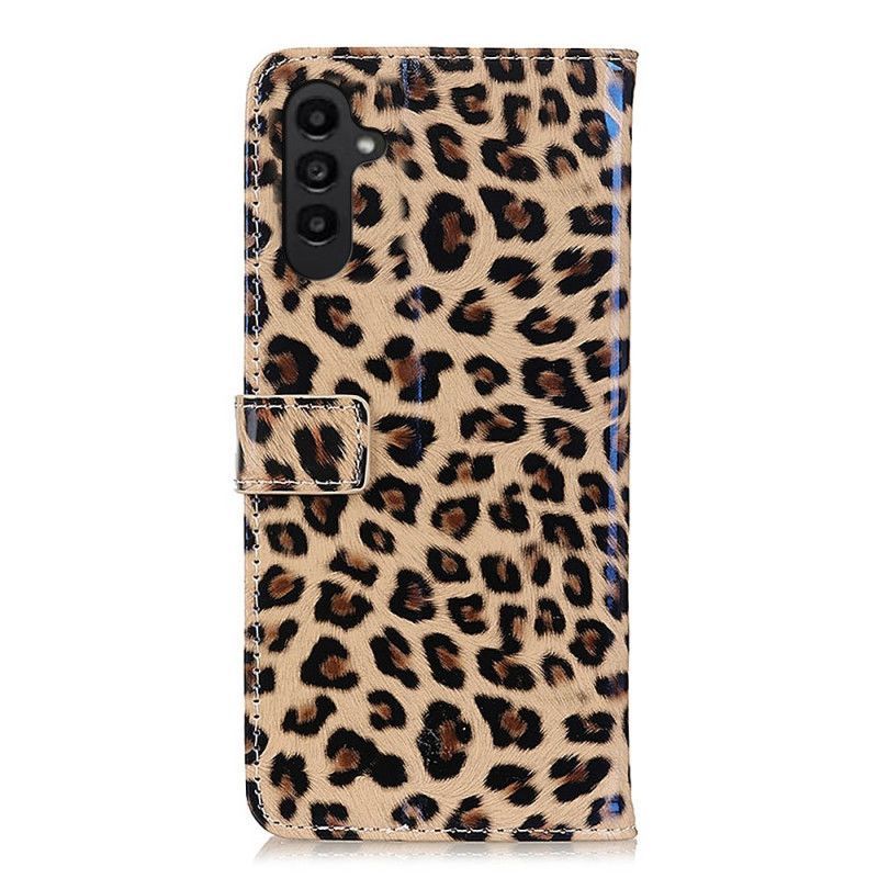 Flipové Pouzdro Na Samsung Galaxy A14 / A14 5G Efekt Leopardí Kůže