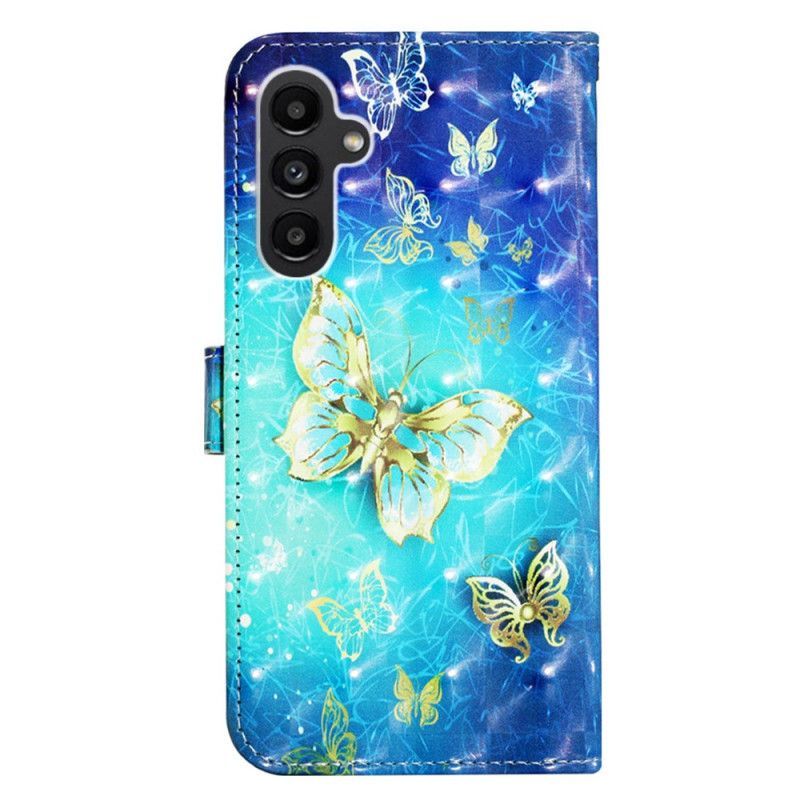Flipové Pouzdro Na Samsung Galaxy A14 / A14 5G Na Lana Ohromující Tanga Motýli
