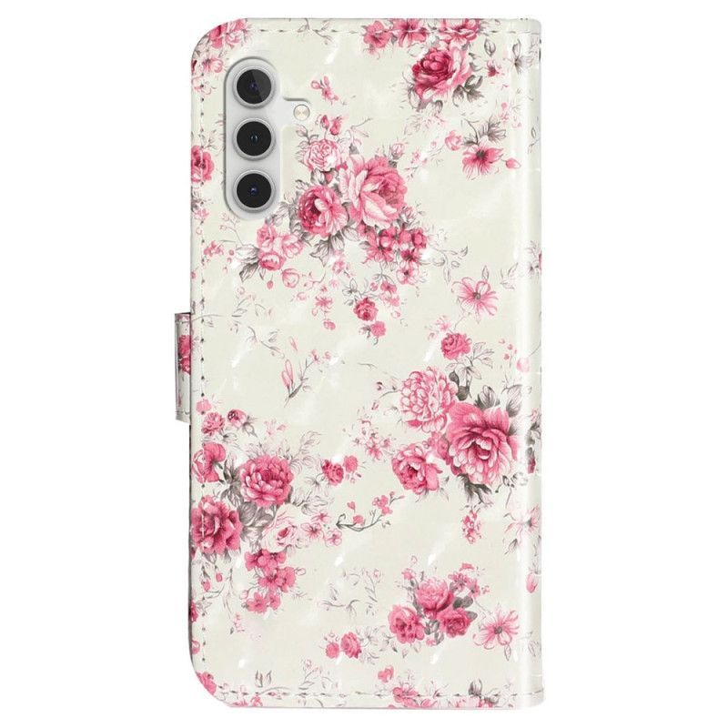 Flipové Pouzdro Na Samsung Galaxy A14 / A14 5G Na Lana Popruh Liberty Flowers