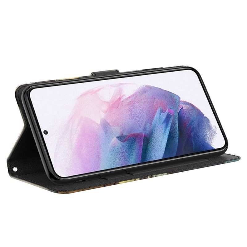 Flipové Pouzdro Na Samsung Galaxy A14 / A14 5G Na Lana Strappy Kitten Dream