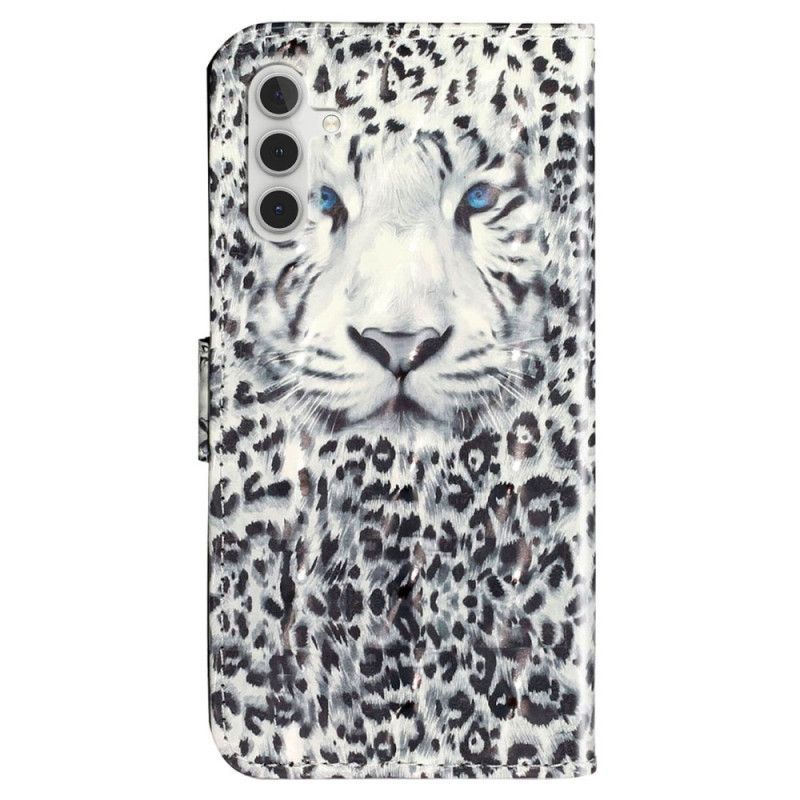 Flipové Pouzdro Na Samsung Galaxy A14 / A14 5G Na Lana Strappy Leopard