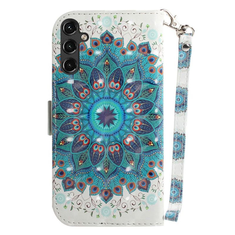 Flipové Pouzdro Na Samsung Galaxy A14 / A14 5G Na Lana Strappy Mandala