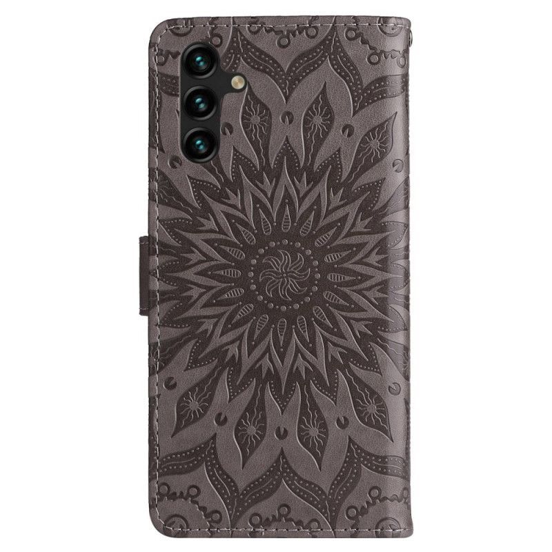 Flipové Pouzdro Na Samsung Galaxy A14 / A14 5G Mandala Sun S Šňůrkou