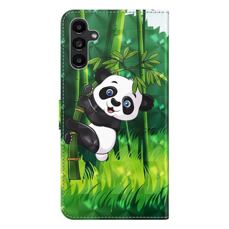 Flipové Pouzdro Na Samsung Galaxy A14 / A14 5G Panda Bambus