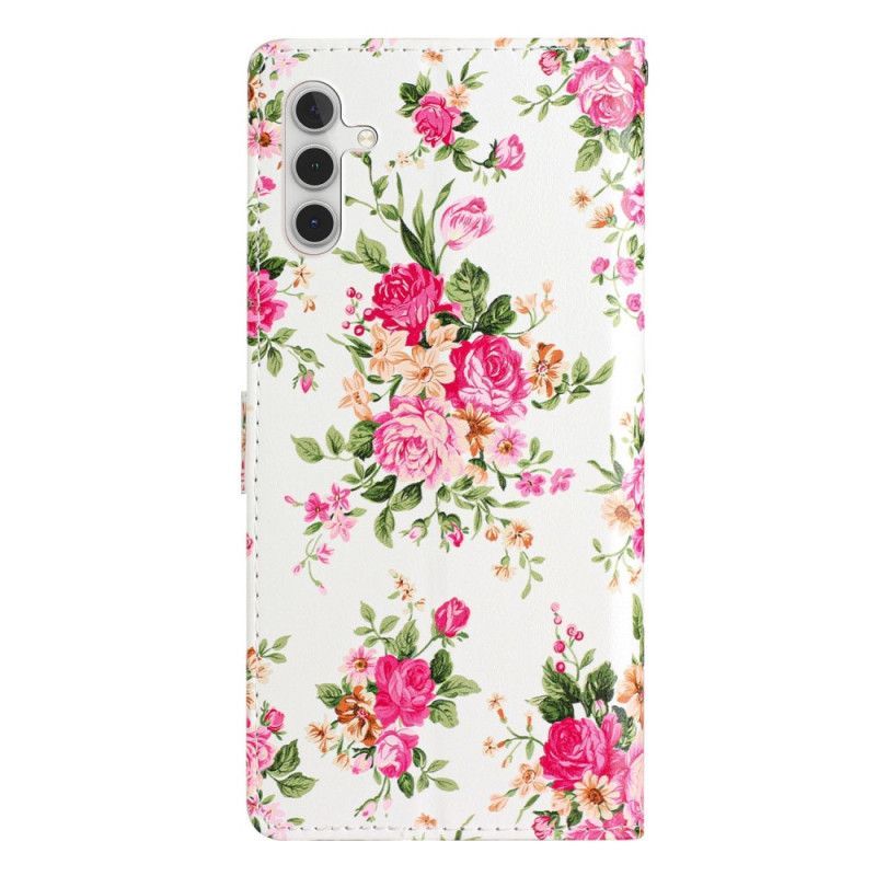 Flipové Pouzdro Na Samsung Galaxy A54 5G Na Lana Popruh Liberty Flowers