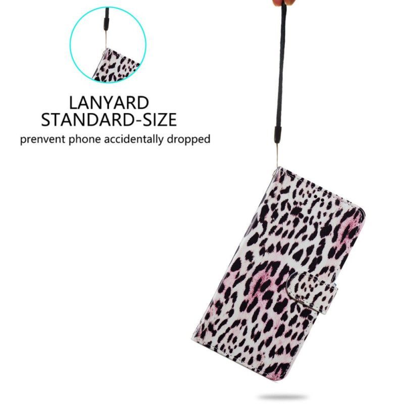 Flipové Pouzdro Na Samsung Galaxy A54 5G Na Lana Strappy Leopard Styl