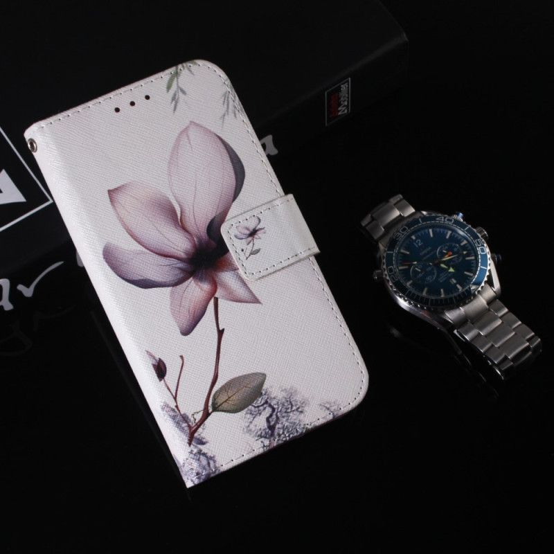 Flipové Pouzdro Na Samsung Galaxy A54 5G Na Lana Vintage Strappy Květina