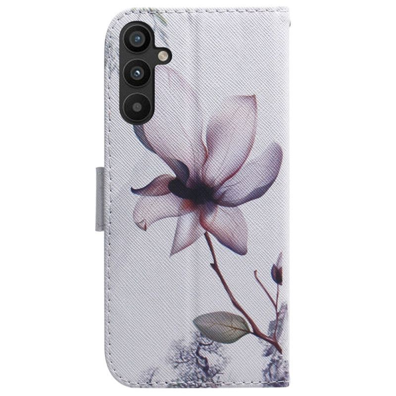 Flipové Pouzdro Na Samsung Galaxy A54 5G Na Lana Vintage Strappy Květina