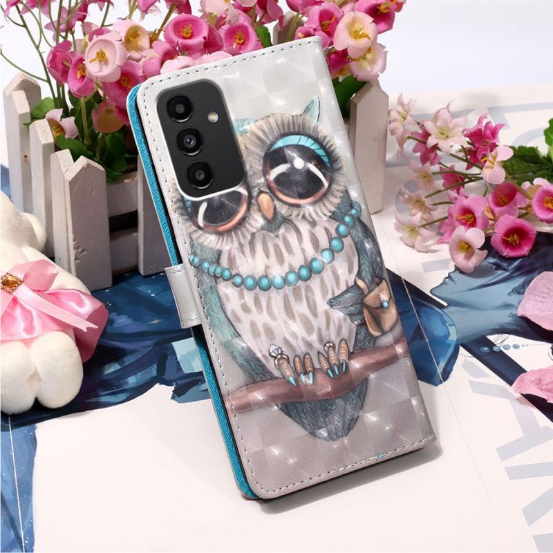 Flipové Pouzdro Na Samsung Galaxy A54 5G Slečna Owl S Lanyardem