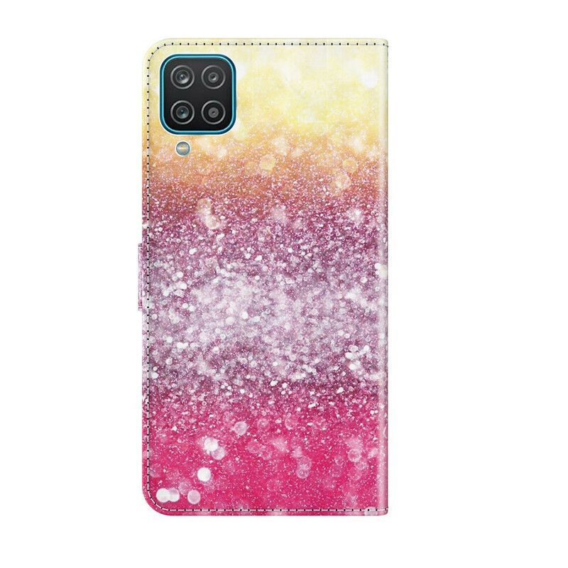 Flipové Pouzdro Na Samsung Galaxy M12 / A12 Magenta Glitter Gradient