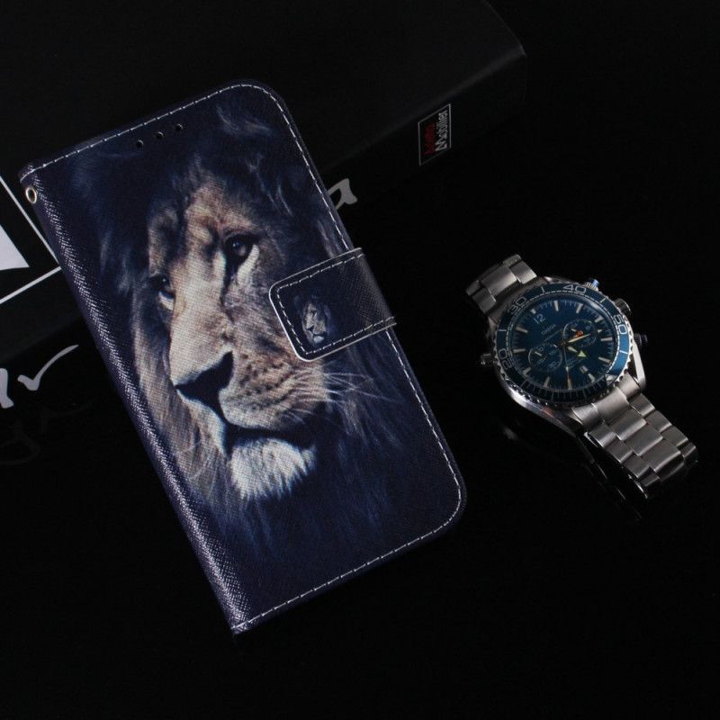 Flipové Pouzdro Na Samsung Galaxy M13 Na Lana Lanyard Lion