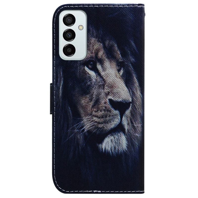 Flipové Pouzdro Na Samsung Galaxy M13 Na Lana Lanyard Lion