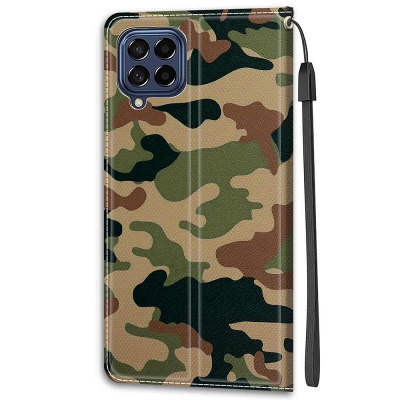 Flipové Pouzdro Na Samsung Galaxy M53 5G Na Lana Strappy Camo