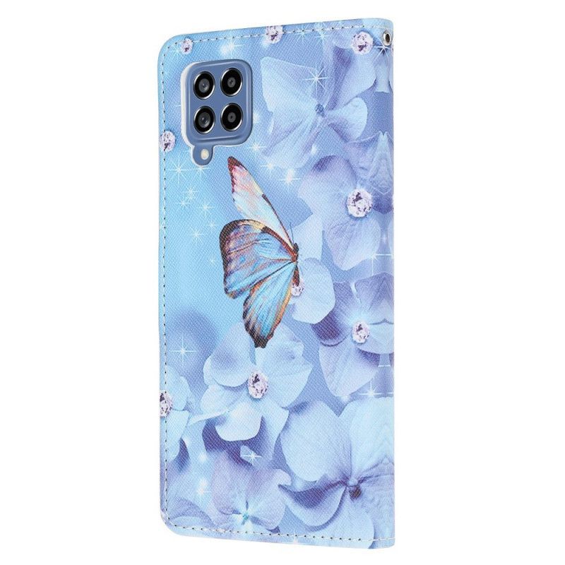 Flipové Pouzdro Na Samsung Galaxy M53 5G Na Lana Tanga Butterflies