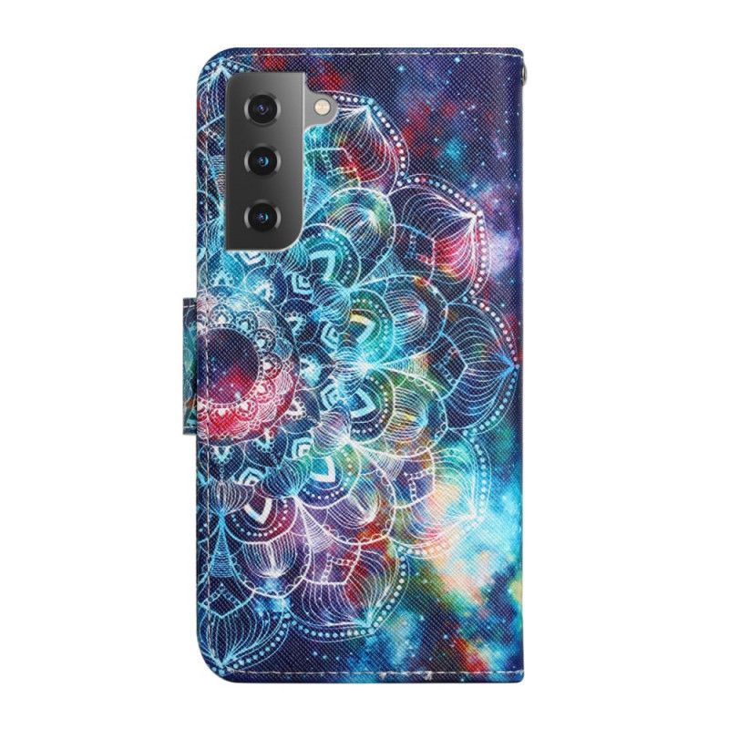 Flipové Pouzdro Na Samsung Galaxy S22 Plus 5G Na Lana Okázalý Half Mandala Strappy