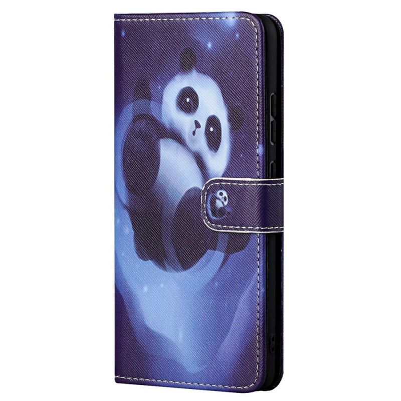 Flipové Pouzdro Na Samsung Galaxy S23 5G Na Lana Strappy Panda