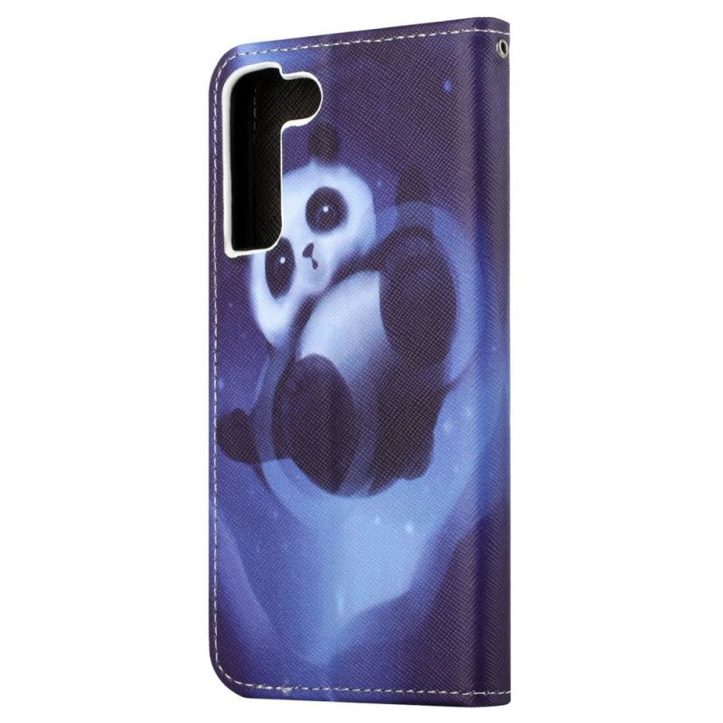 Flipové Pouzdro Na Samsung Galaxy S23 5G Na Lana Strappy Panda