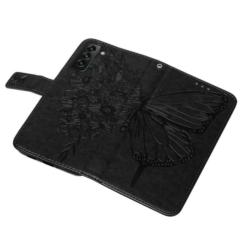 Flipové Pouzdro Na Samsung Galaxy S23 Plus 5G Na Lana Barokní Strappy Butterfly