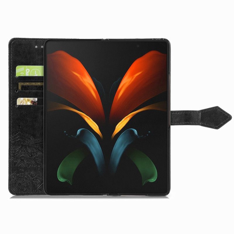 Flipové Pouzdro Na Samsung Galaxy Z Fold 4 Na Lana Středověká Strappy Mandala