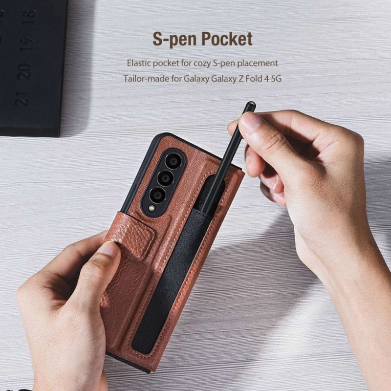 Flipové Pouzdro Na Samsung Galaxy Z Fold 4 Nillkin Umělá Kůže