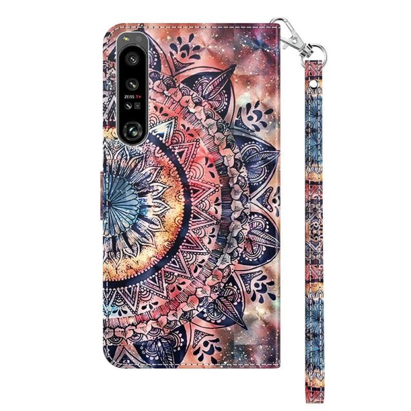 Flipové Pouzdro Na Sony Xperia 1 IV Na Lana Barevné Strappy Mandala