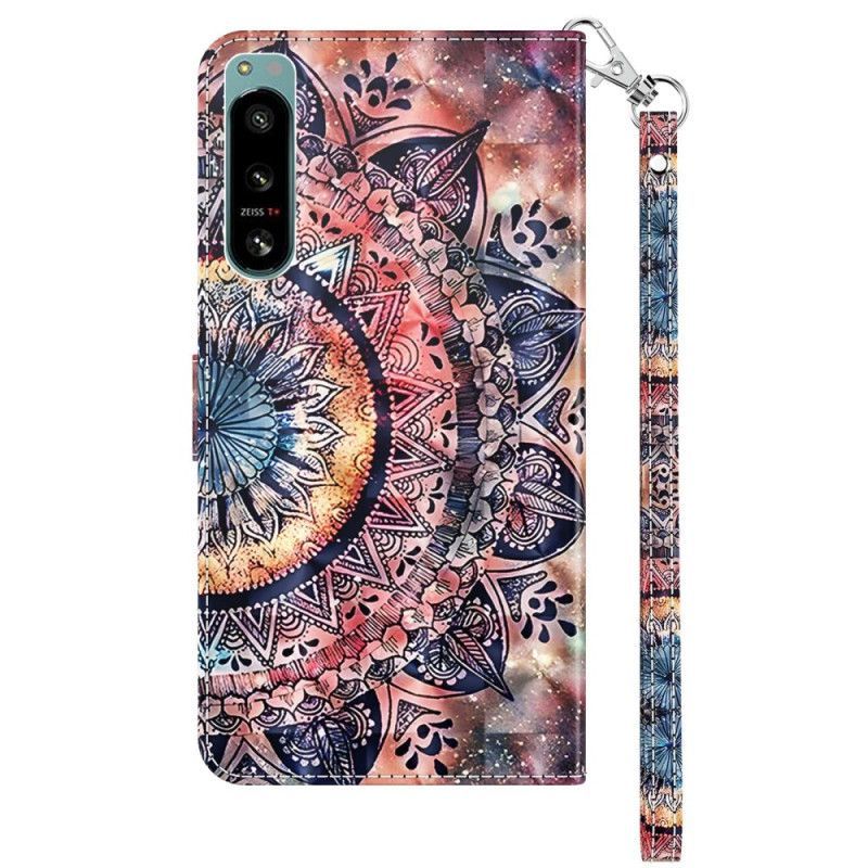 Flipové Pouzdro Na Sony Xperia 5 IV Na Lana Barevné Strappy Mandala