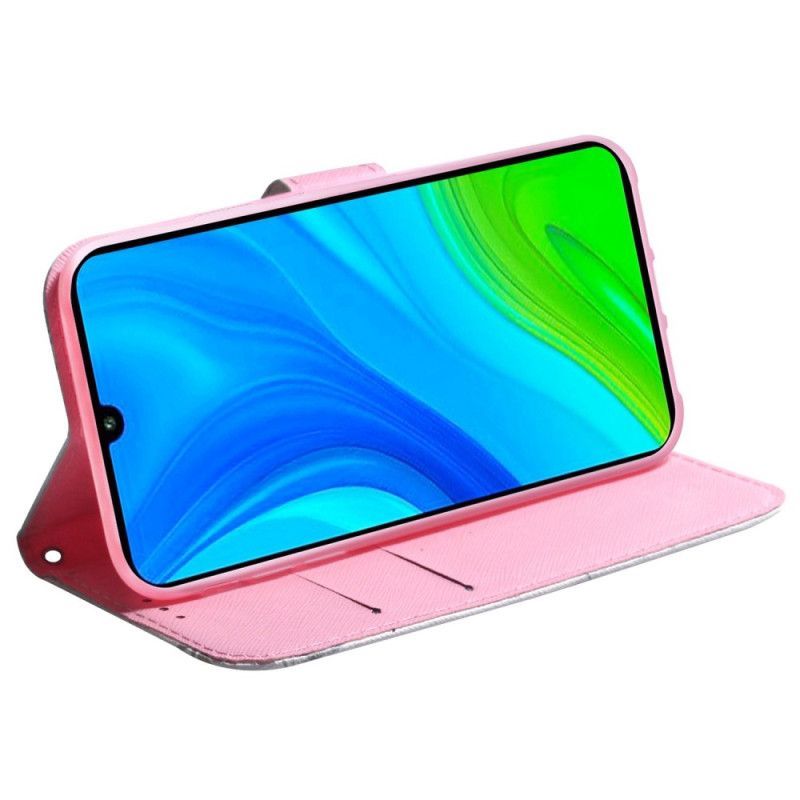 Flipové Pouzdro Na Xiaomi 12 / 12X Na Lana Strappy Bílé Květy