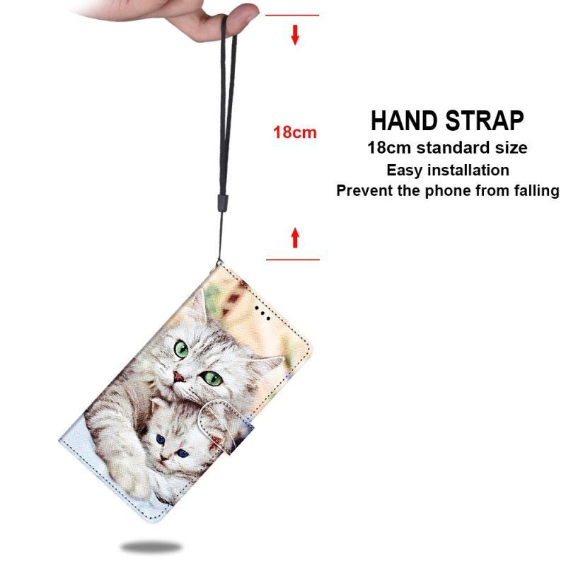 Flipové Pouzdro Na Xiaomi 12 / 12X Na Lana Strappy Cat Family