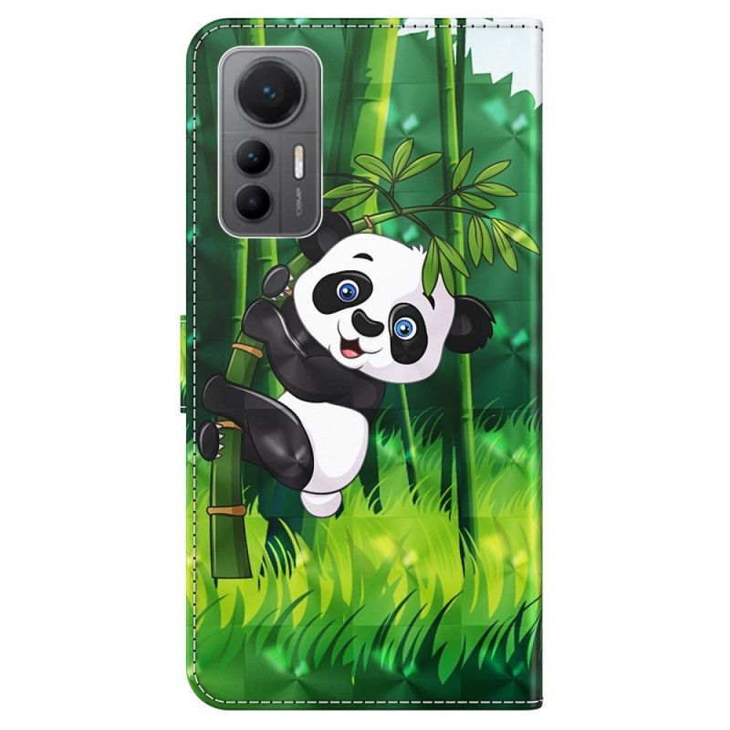 Flipové Pouzdro Na Xiaomi 12 Lite Na Lana Bambusová Panda Se Šňůrkou