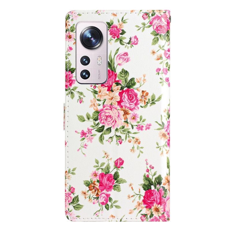 Flipové Pouzdro Na Xiaomi 12 Lite Na Lana Popruh Liberty Flowers